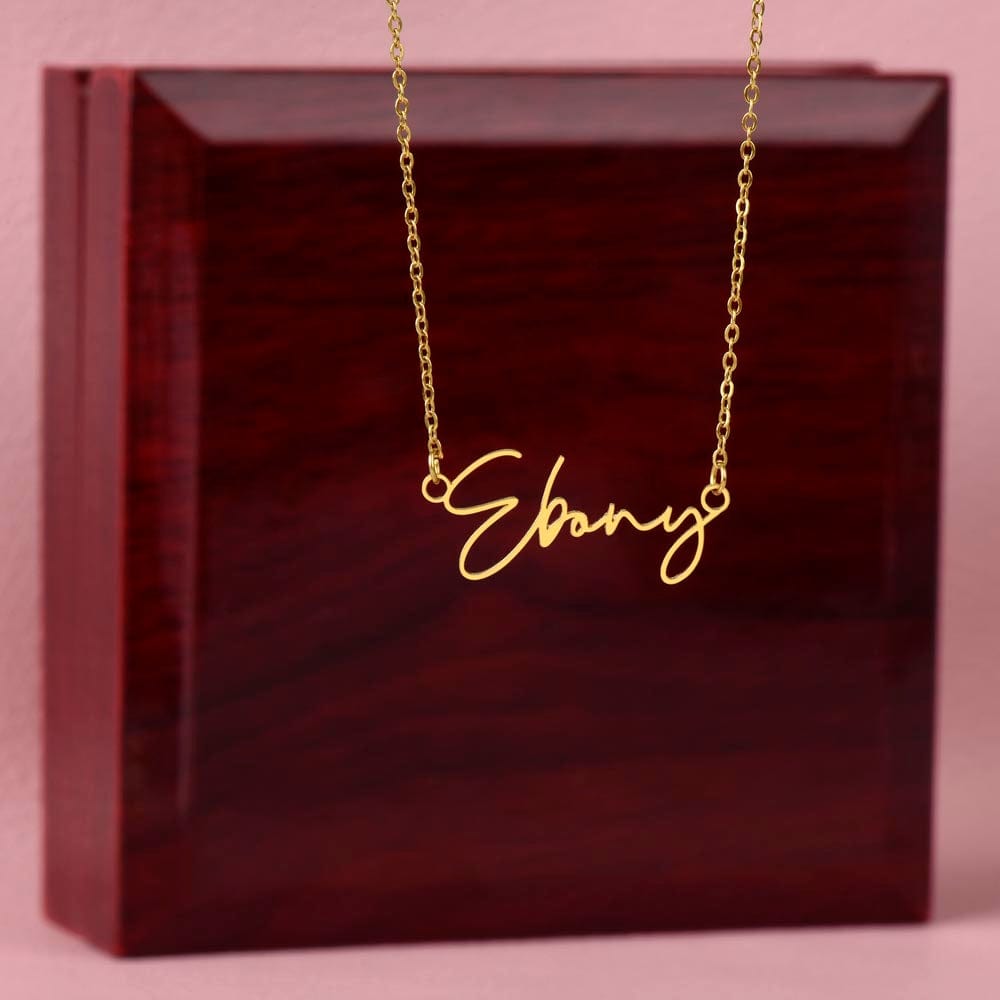 ShineOn Fulfillment Personalized Signature Name Necklace Jewelry Gold Finish Over Stainless Steel / Luxury Box SO-11016226