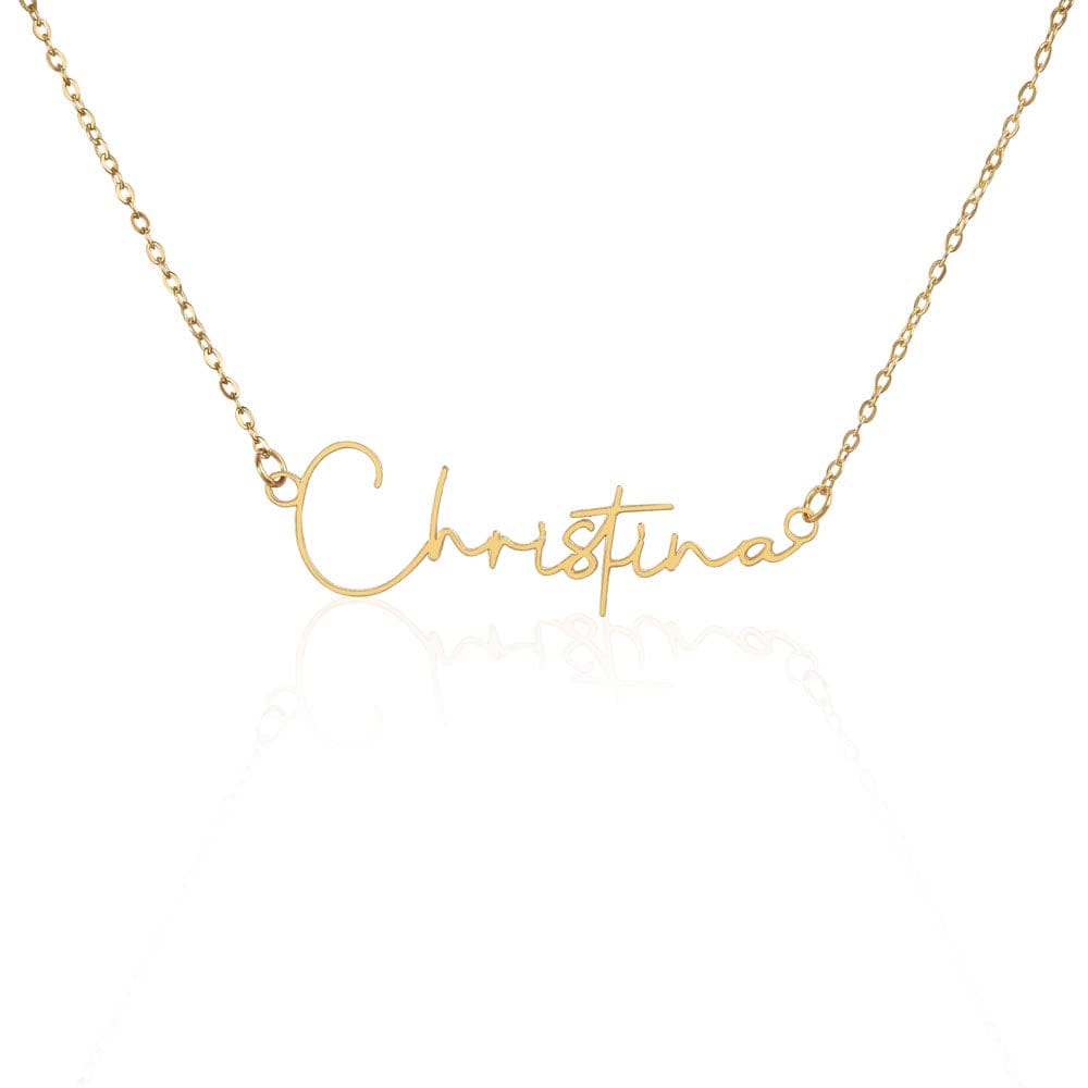 Kate McEnroe New York Personalized Signature Name Necklace Necklaces Gold Finish Over Stainless Steel / Standard Box SO-11016225