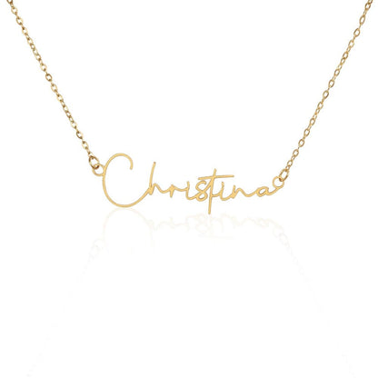 Kate McEnroe New York Personalized Signature Name Necklace Necklaces Gold Finish Over Stainless Steel / Standard Box SO-11016225
