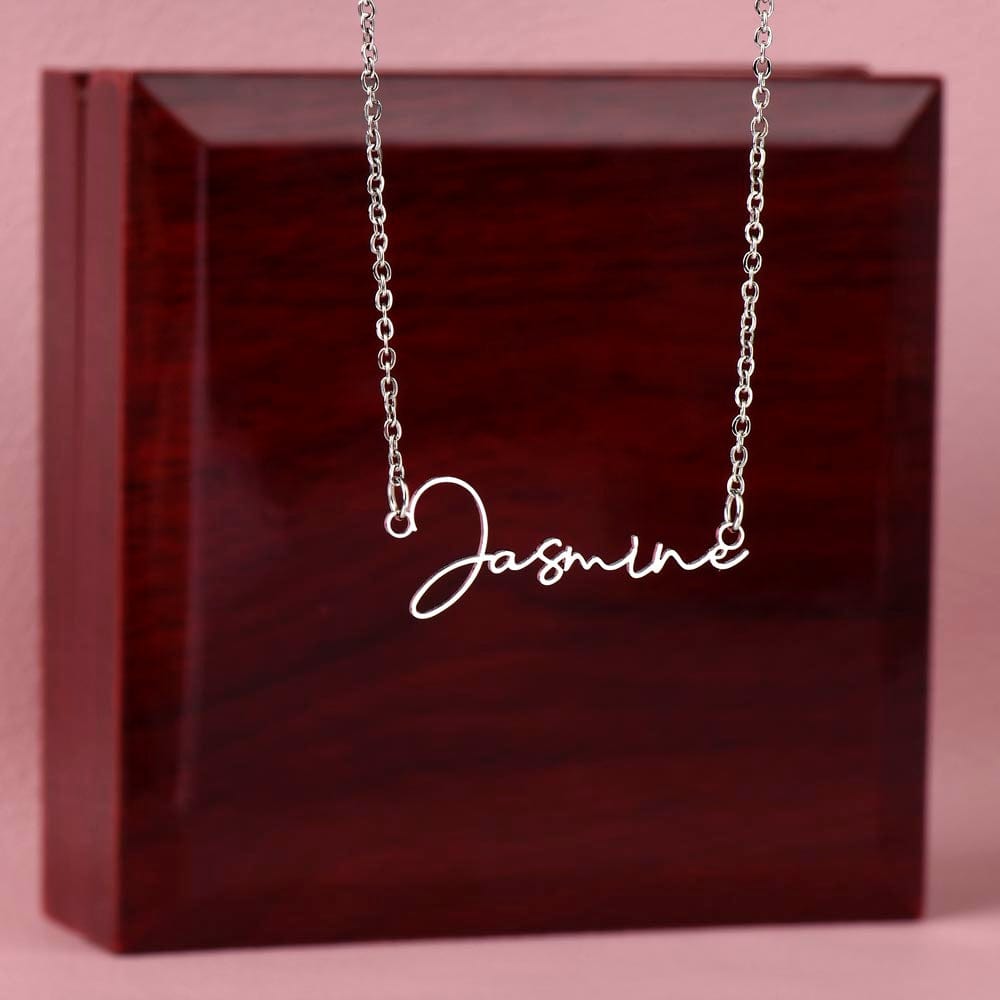 Kate McEnroe New York Personalized Signature Name Necklace Necklaces Polished Stainless Steel / Luxury Box SO-11016224