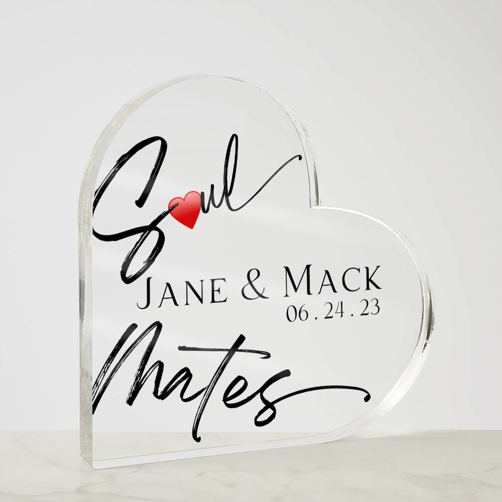 Kate McEnroe New York Personalized Soulmates Anniversary Date Acrylic Heart Plaque Personalized Decorative Plaques SO-10763745
