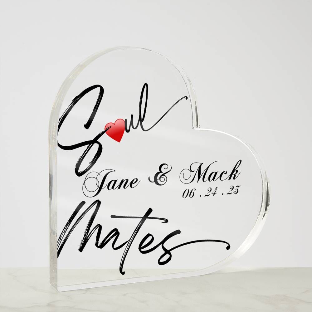 Kate McEnroe New York Personalized Soulmates Anniversary Date Acrylic Heart PlaqueDecorative PlaquesSO - 10763745
