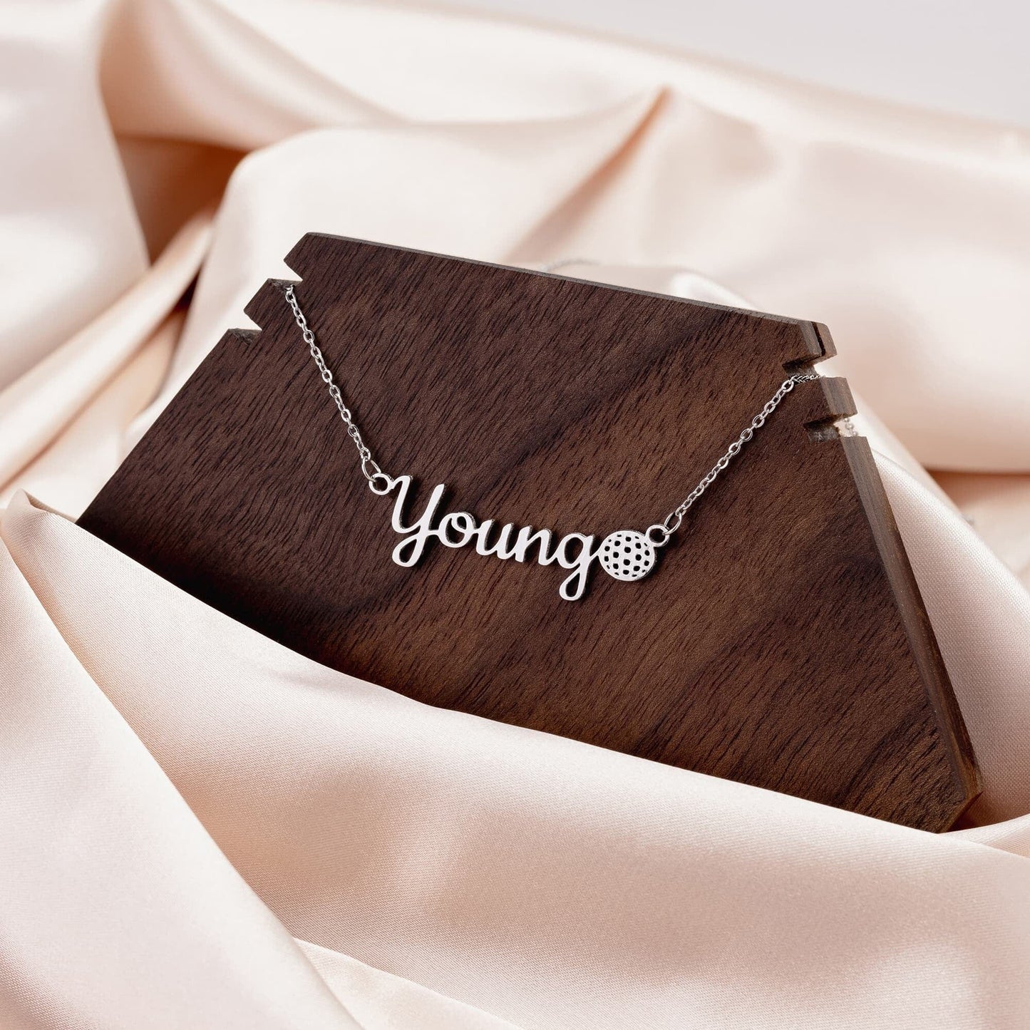 Kate McEnroe New York Personalized Sports Mom 18k Gold Necklace Jewelry Golf / Silver NCKSILCHN01-GOLF