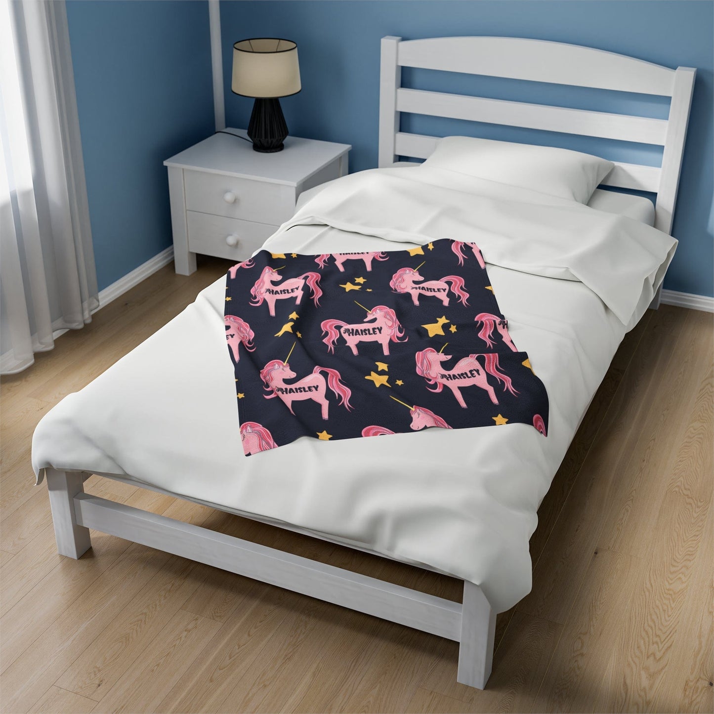 Printify Personalized Unicorn Velveteen Plush Kids Blanket All Over Prints 30" × 40" 3549439101