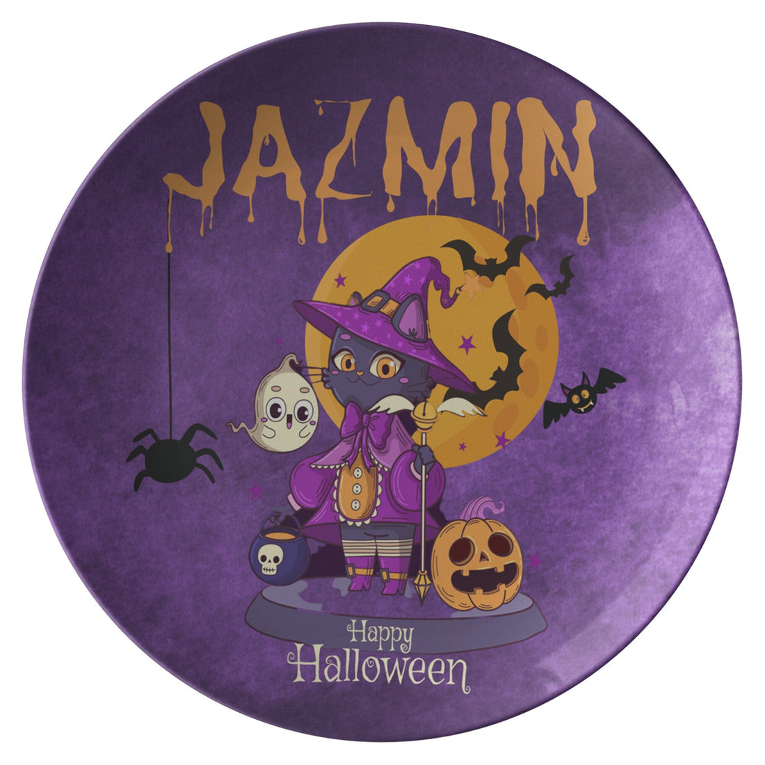 Kate McEnroe New York Personalized Witch Cat Halloween PlatePlatesPP2 - WCT - PUP - 2
