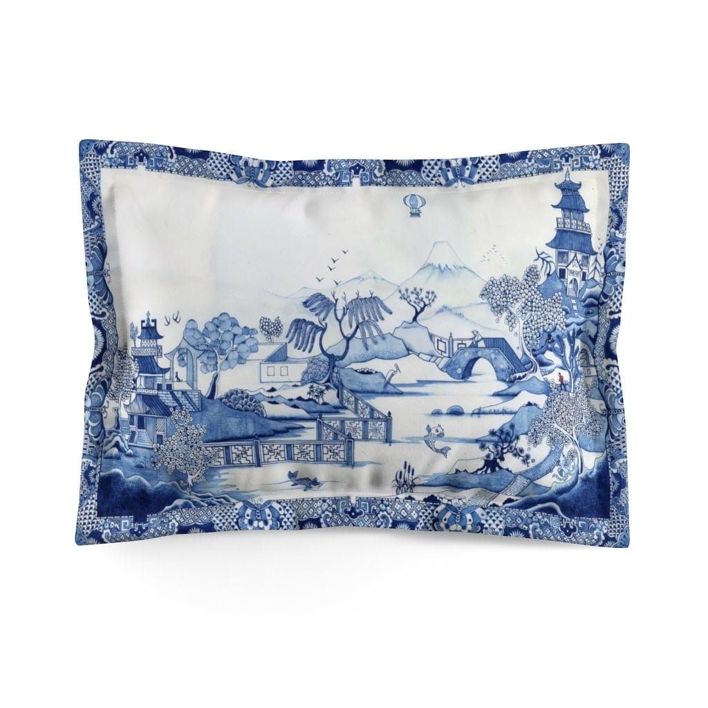 Kate McEnroe New York Pillow Sham in Chinoiserie Blue Willow, Chinoiserie Bedroom Pillows, Traditional Home Decor, Classic Style Bedroom Decor, Wedding GiftsPillow Shams28046266946687894362