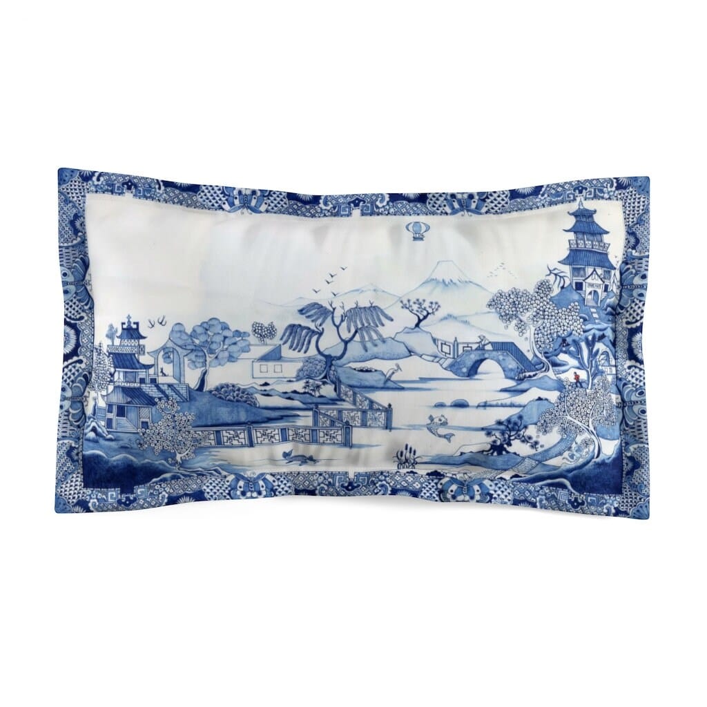 Kate McEnroe New York Pillow Sham in Chinoiserie Blue Willow, Chinoiserie Bedroom Pillows, Traditional Home Decor, Classic Style Bedroom Decor, Wedding GiftsPillow Shams28046266946687894362