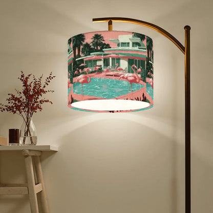 Kate McEnroe New York Pink Flamingo Palm Springs Mid Century Modern Retro Arc Floor LampArc Floor Lamps3en5RKi2II