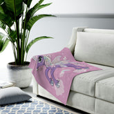 Kate McEnroe New York Pink Unicorn Velveteen Plush Kids BlanketBlankets3549439098