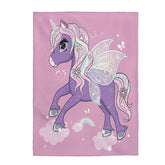 Kate McEnroe New York Pink Unicorn Velveteen Plush Kids BlanketBlankets3549439098