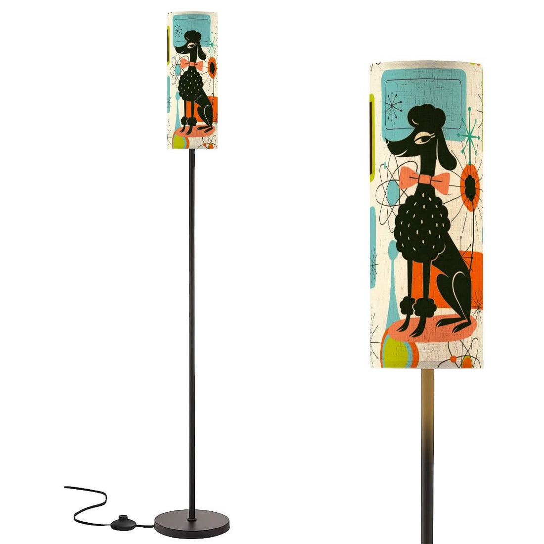 Kate McEnroe New York Poodle Mid Century Modern Floor Lamp, Retro 50s MCM Standing LightFloor LampsS3ZEYxMjhb