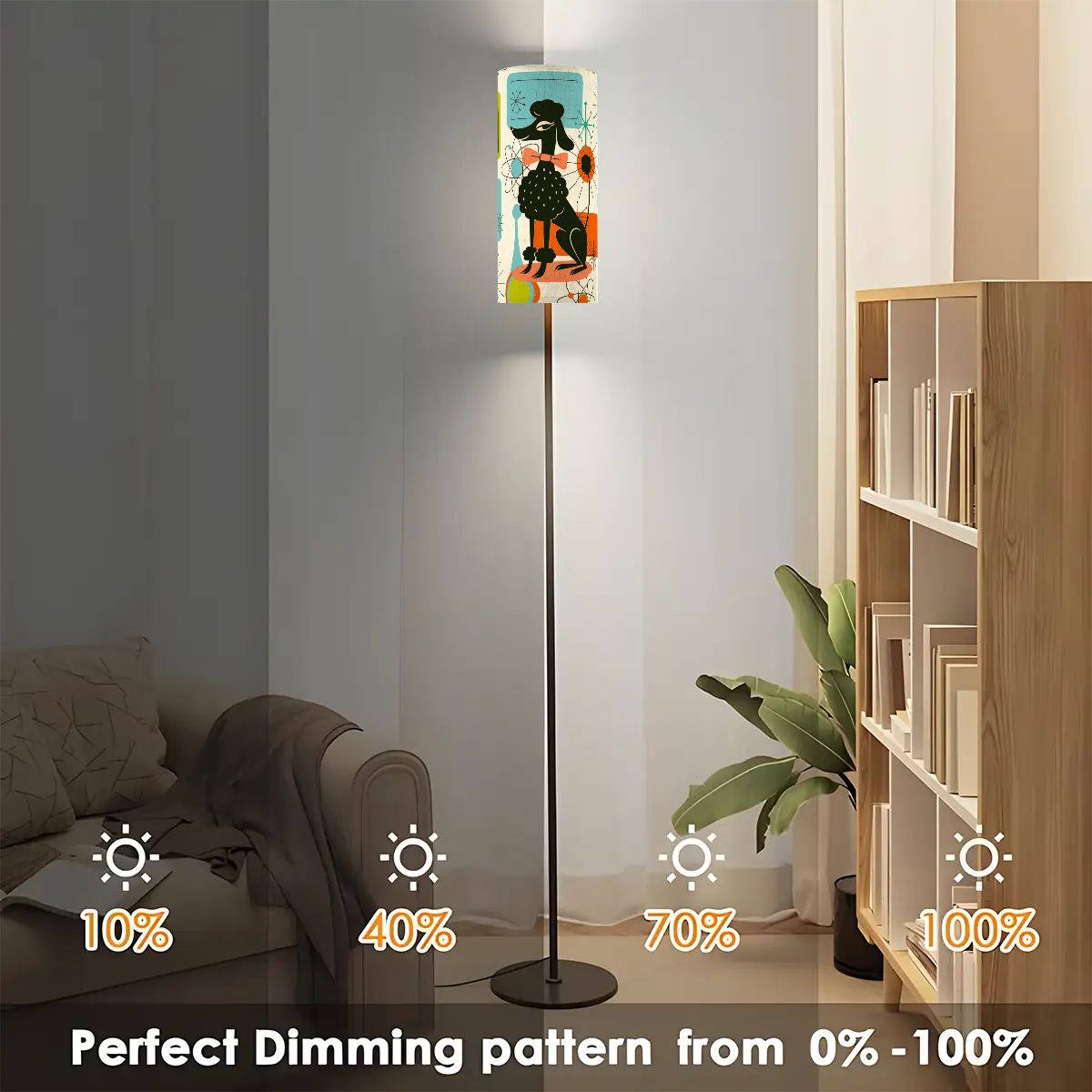 Kate McEnroe New York Poodle Mid Century Modern Floor Lamp, Retro 50s MCM Standing LightFloor LampsS3ZEYxMjhb