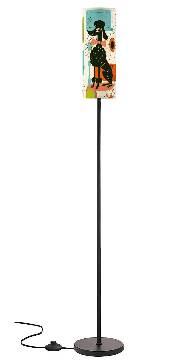Kate McEnroe New York Poodle Mid Century Modern Floor Lamp, Retro 50s MCM Standing LightSlim Floor LampsS3ZEYxMjhb
