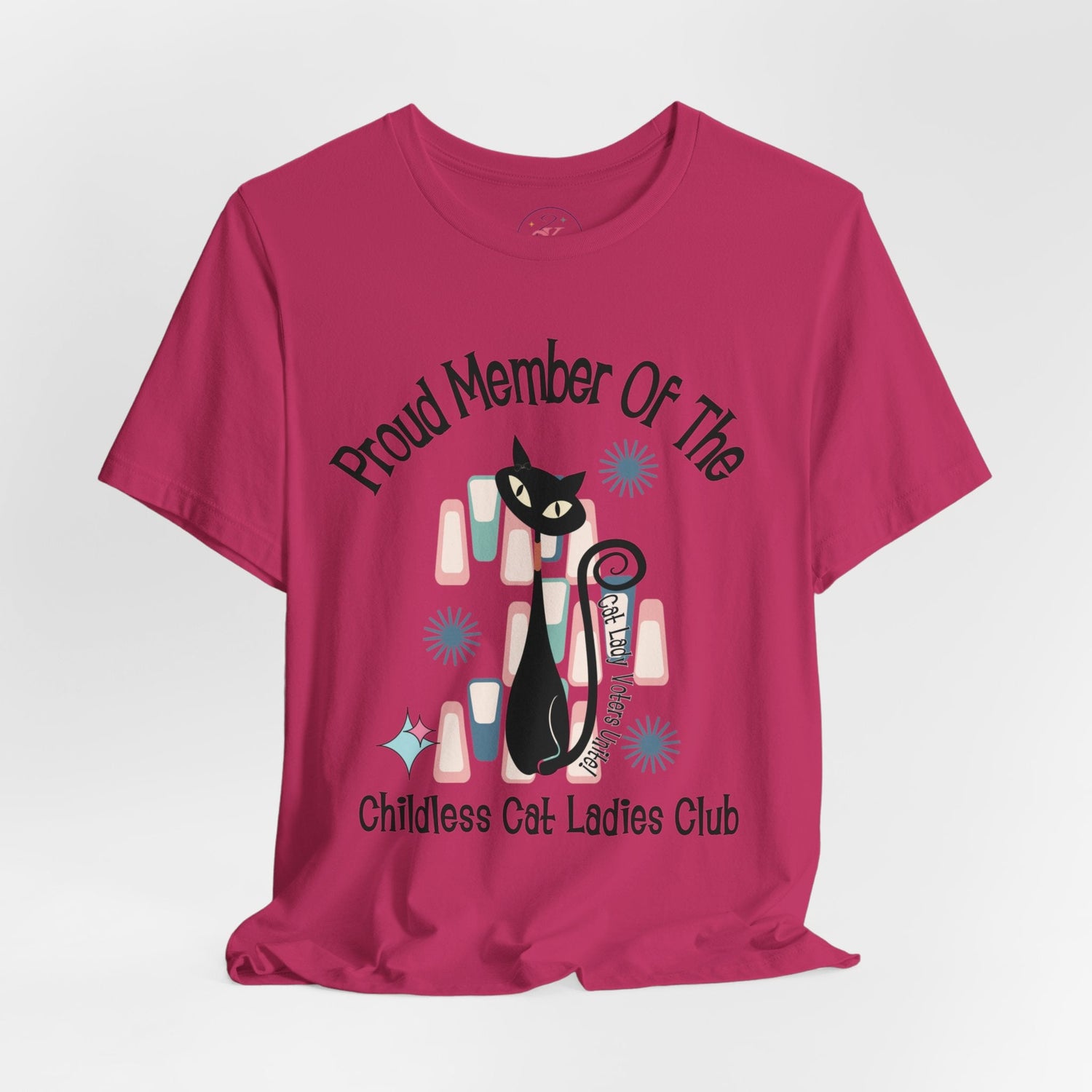 Kate McEnroe New York Proud Member of the Childless Cat Ladies Club T - Shirt, Atomic Kitschy Cat Retro TeeT - Shirts33153699990793083389