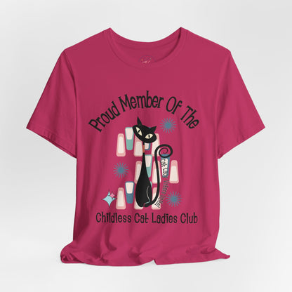 Kate McEnroe New York Proud Member of the Childless Cat Ladies Club T - Shirt, Atomic Kitschy Cat Retro TeeT - Shirts33153699990793083389