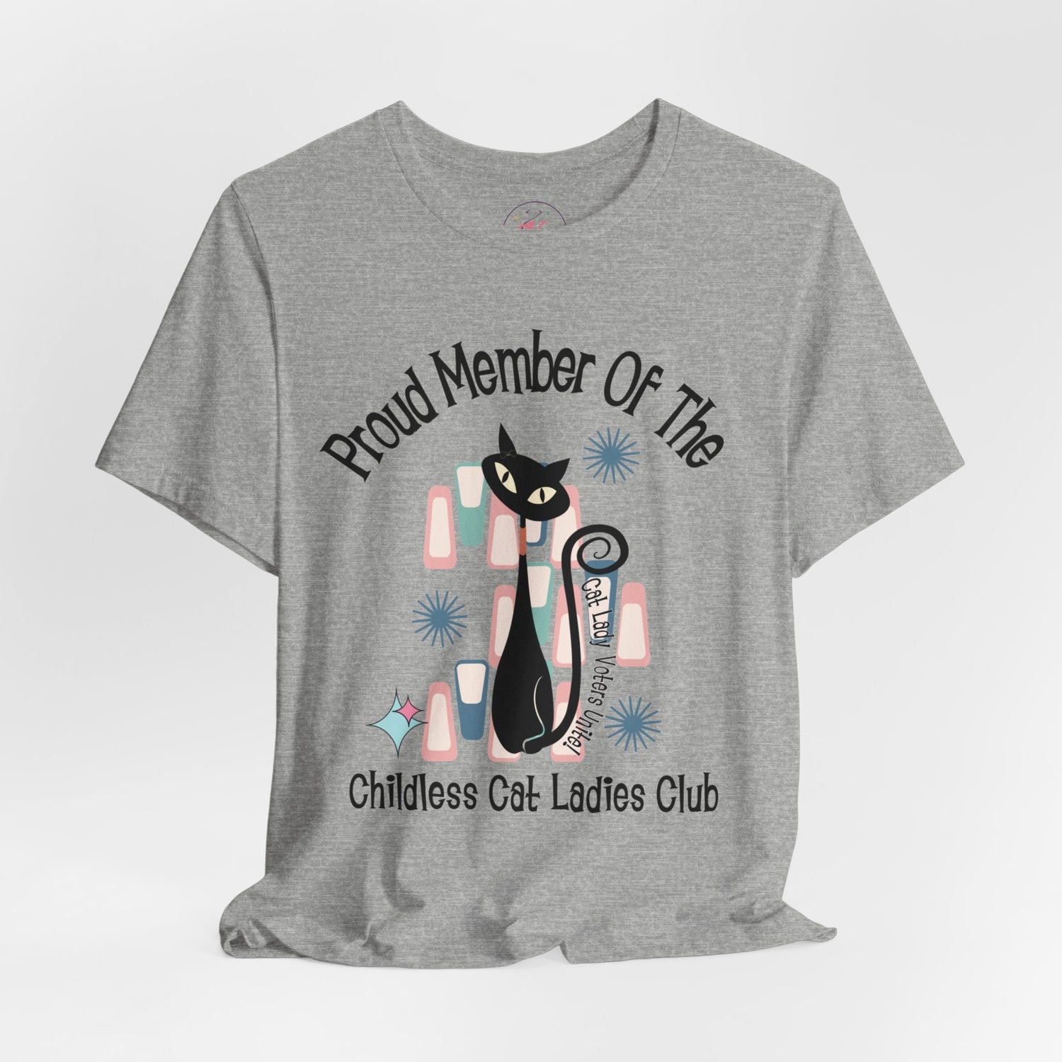 Kate McEnroe New York Proud Member of the Childless Cat Ladies Club T - Shirt, Atomic Kitschy Cat Retro TeeT - Shirts33153699990793083389