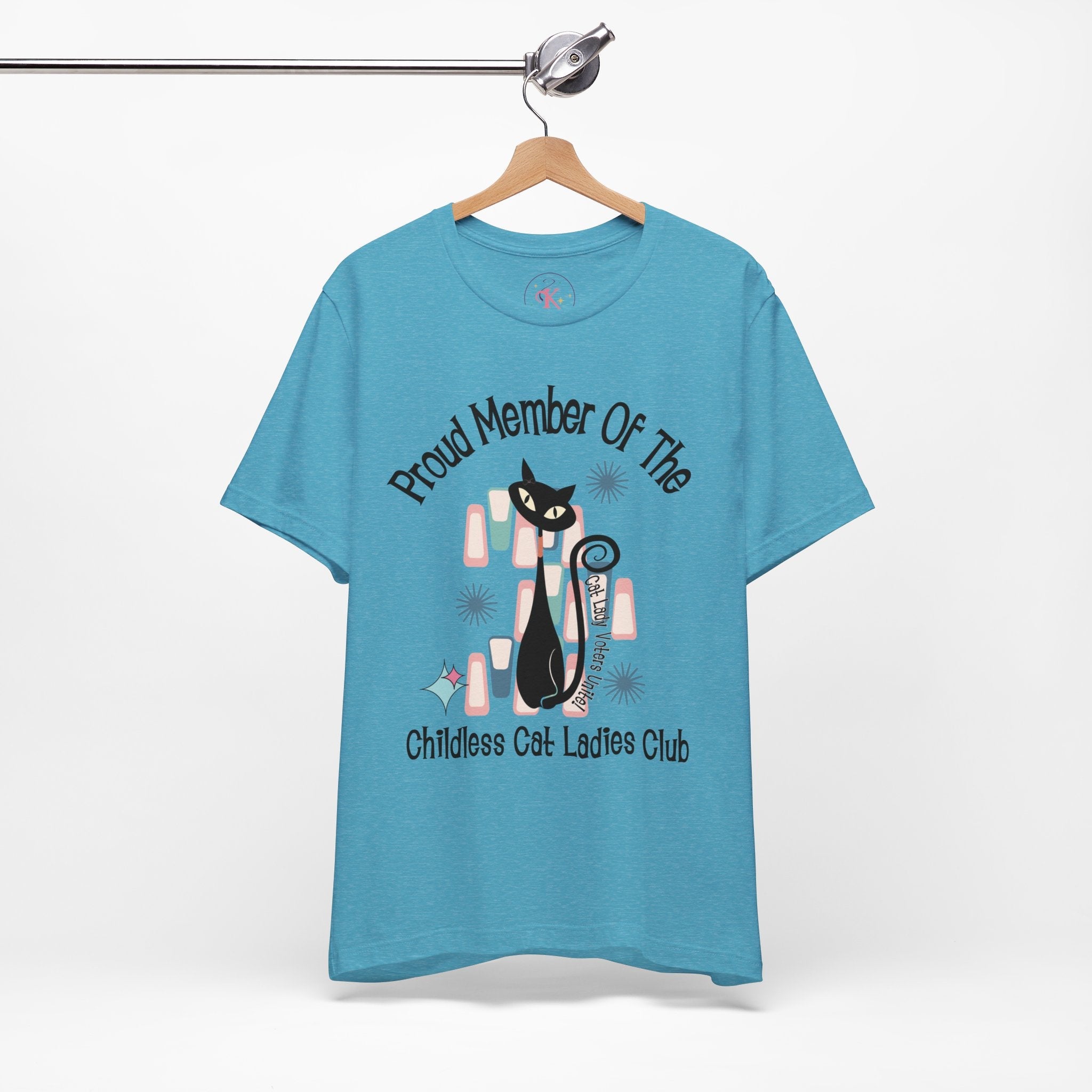 Kate McEnroe New York Proud Member of the Childless Cat Ladies Club T - Shirt, Atomic Kitschy Cat Retro TeeT - Shirts33153699990793083389