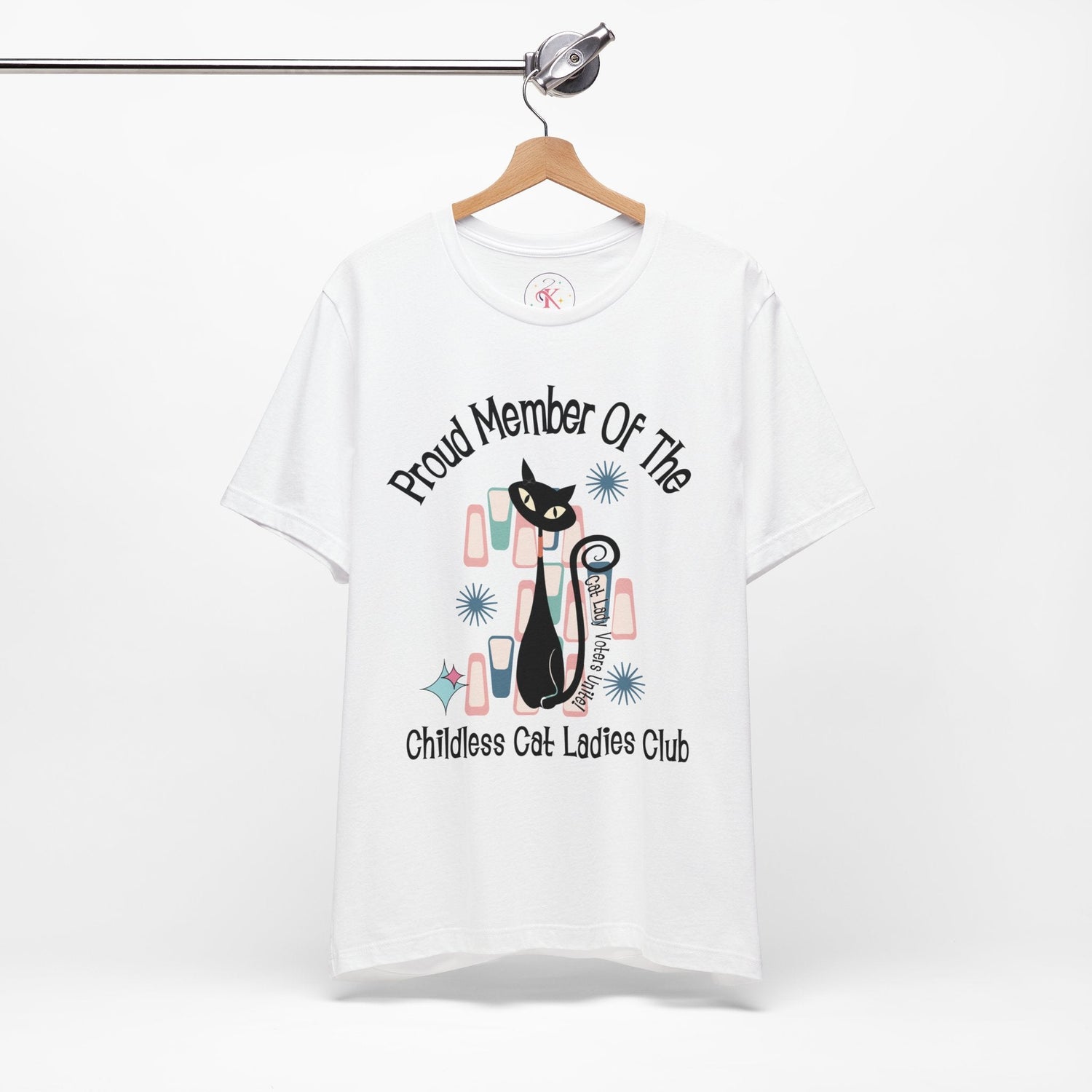 Kate McEnroe New York Proud Member of the Childless Cat Ladies Club T - Shirt, Atomic Kitschy Cat Retro TeeT - Shirts33153699990793083389