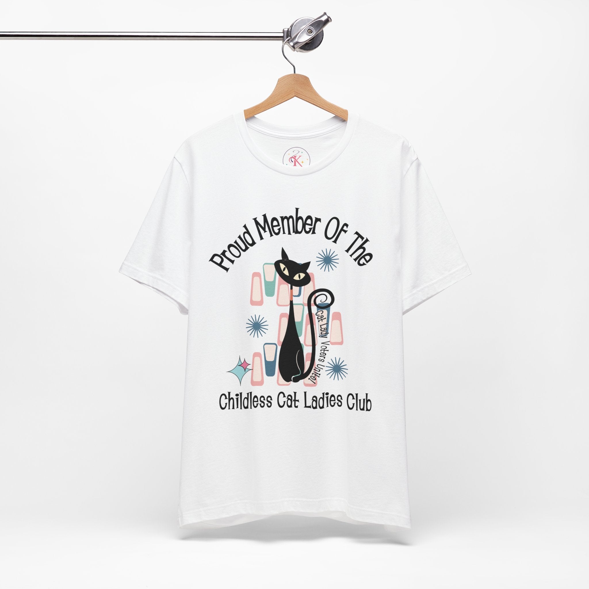 Kate McEnroe New York Proud Member of the Childless Cat Ladies Club T - Shirt, Atomic Kitschy Cat Retro TeeT - Shirts33153699990793083389