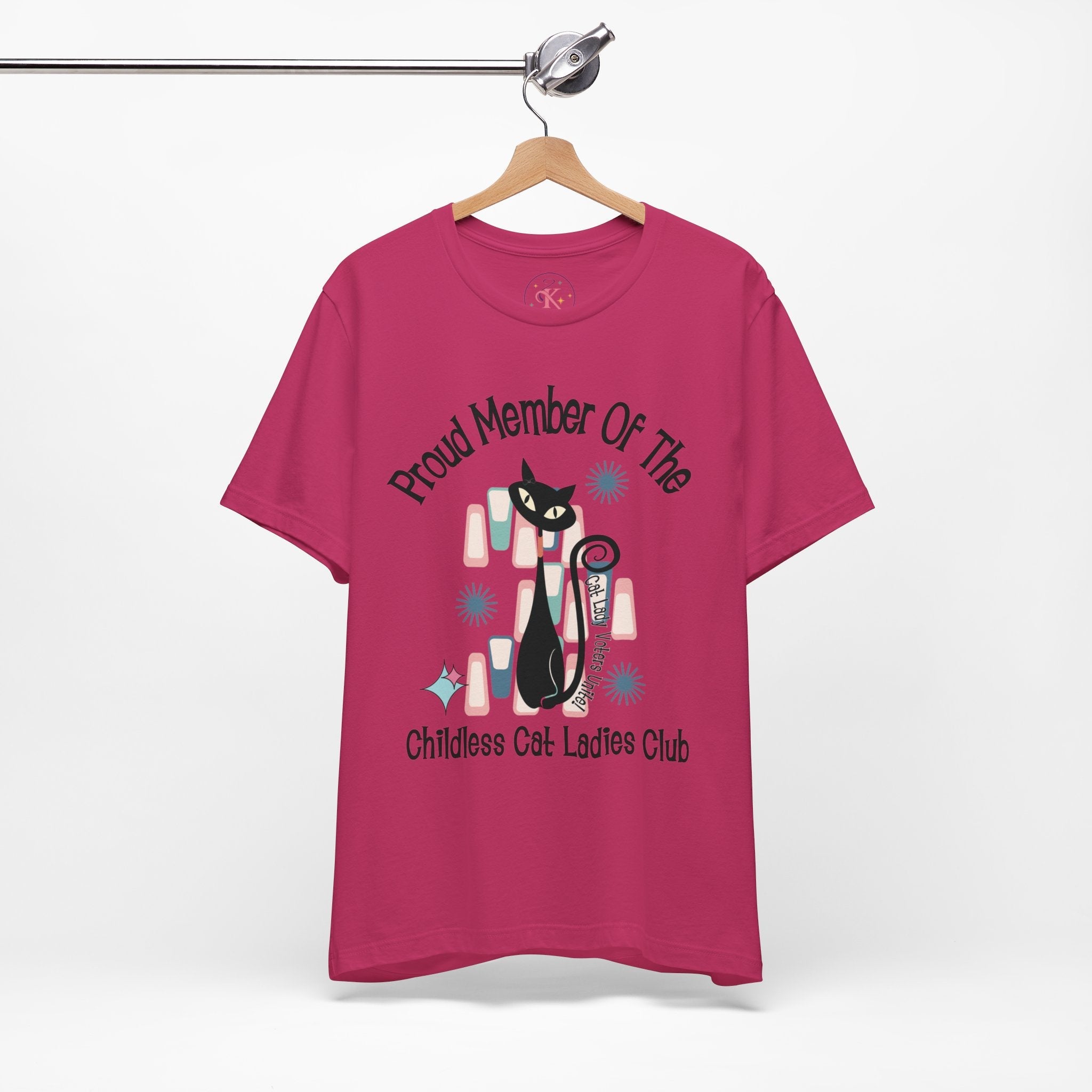 Kate McEnroe New York Proud Member of the Childless Cat Ladies Club T - Shirt, Atomic Kitschy Cat Retro TeeT - Shirts33153699990793083389