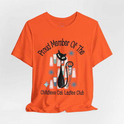 Kate McEnroe New York Proud Member of the Childless Cat Ladies Club T - Shirt, Atomic Kitschy Cat Retro TeeT - Shirts33153699990793083389