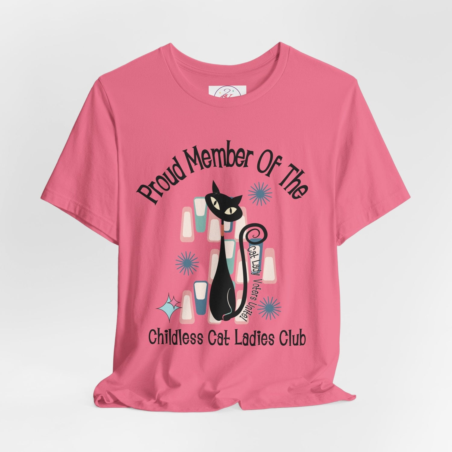 Kate McEnroe New York Proud Member of the Childless Cat Ladies Club T - Shirt, Atomic Kitschy Cat Retro TeeT - Shirts33153699990793083389