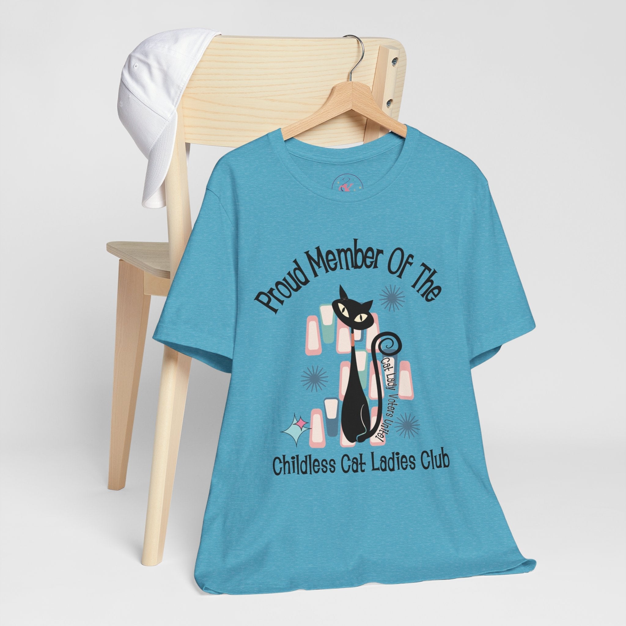 Kate McEnroe New York Proud Member of the Childless Cat Ladies Club T - Shirt, Atomic Kitschy Cat Retro TeeT - Shirts61780973565557514367