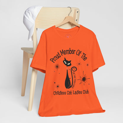 Kate McEnroe New York Proud Member of the Childless Cat Ladies Club T - Shirt, Retro Atomic Kitschy Cat TeeT - Shirt12288285869669010962