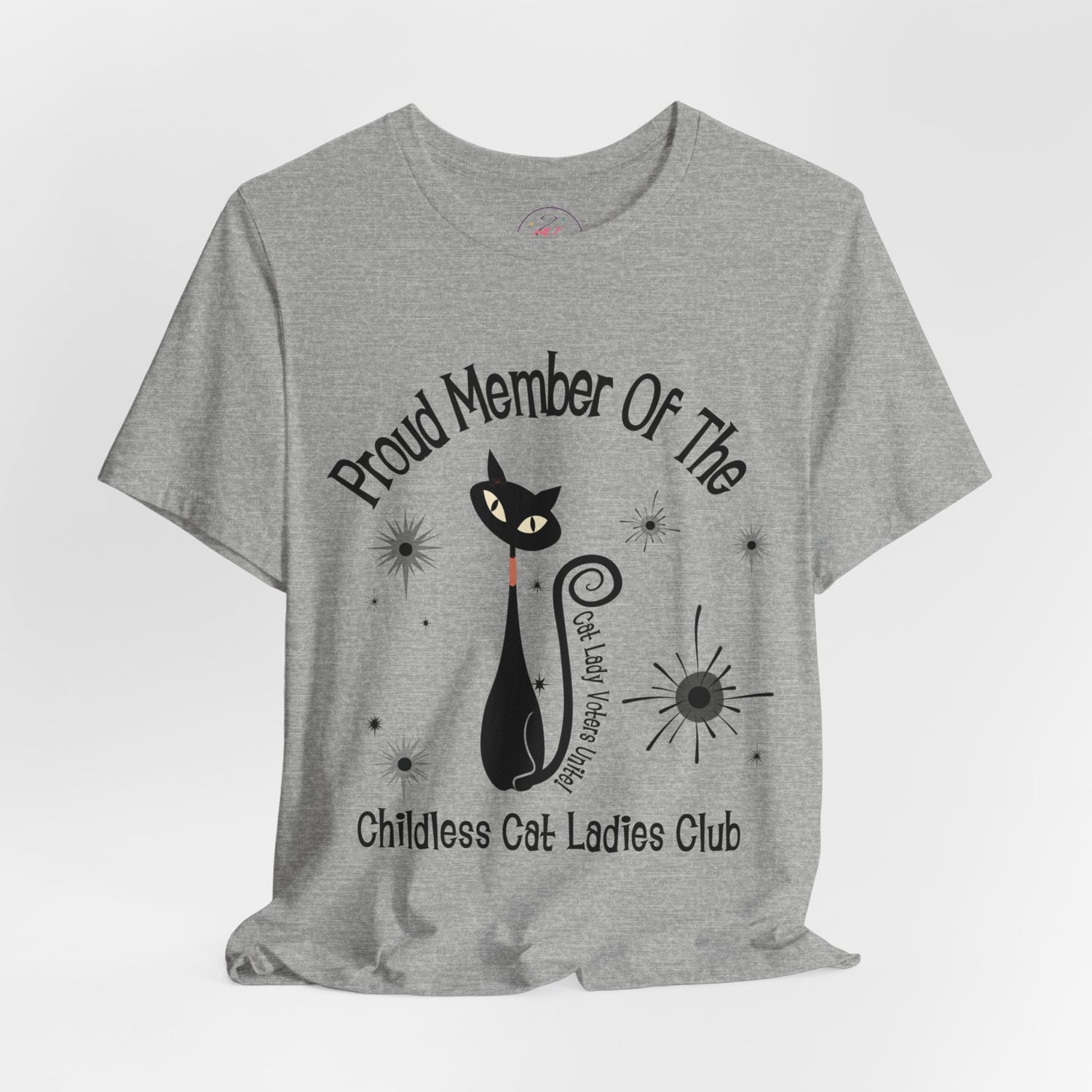 Kate McEnroe New York Proud Member of the Childless Cat Ladies Club T - Shirt, Retro Atomic Kitschy Cat TeeT - Shirt30299128486134139416