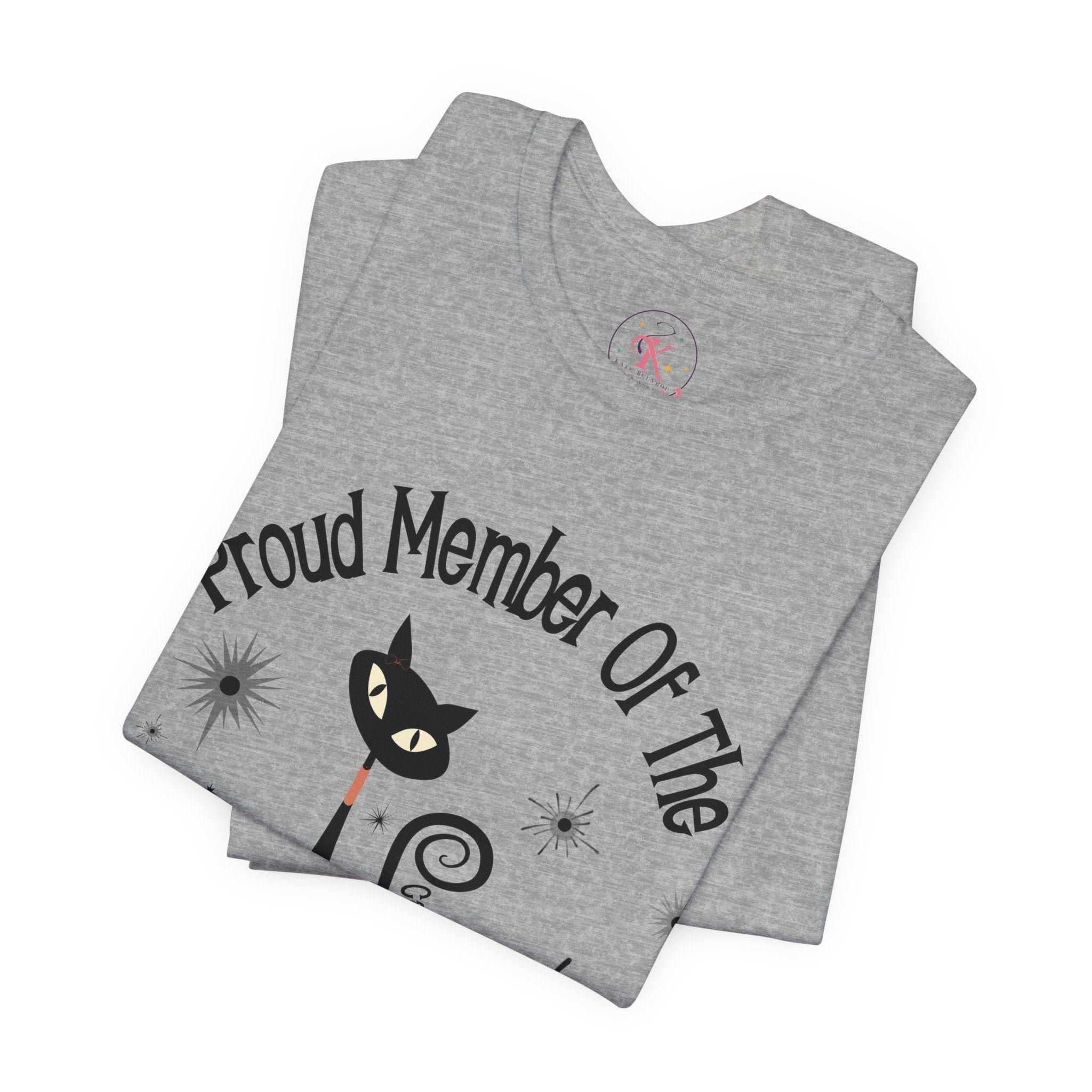 Kate McEnroe New York Proud Member of the Childless Cat Ladies Club T - Shirt, Retro Atomic Kitschy Cat TeeT - Shirt30299128486134139416