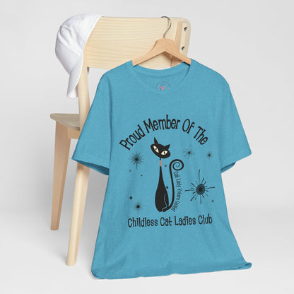 Kate McEnroe New York Proud Member of the Childless Cat Ladies Club T - Shirt, Retro Atomic Kitschy Cat TeeT - Shirt30299128486134139416