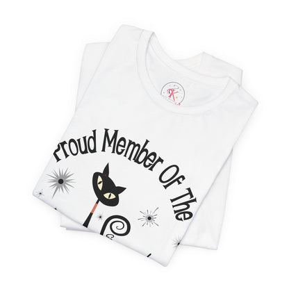 Kate McEnroe New York Proud Member of the Childless Cat Ladies Club T - Shirt, Retro Atomic Kitschy Cat TeeT - Shirt30299128486134139416