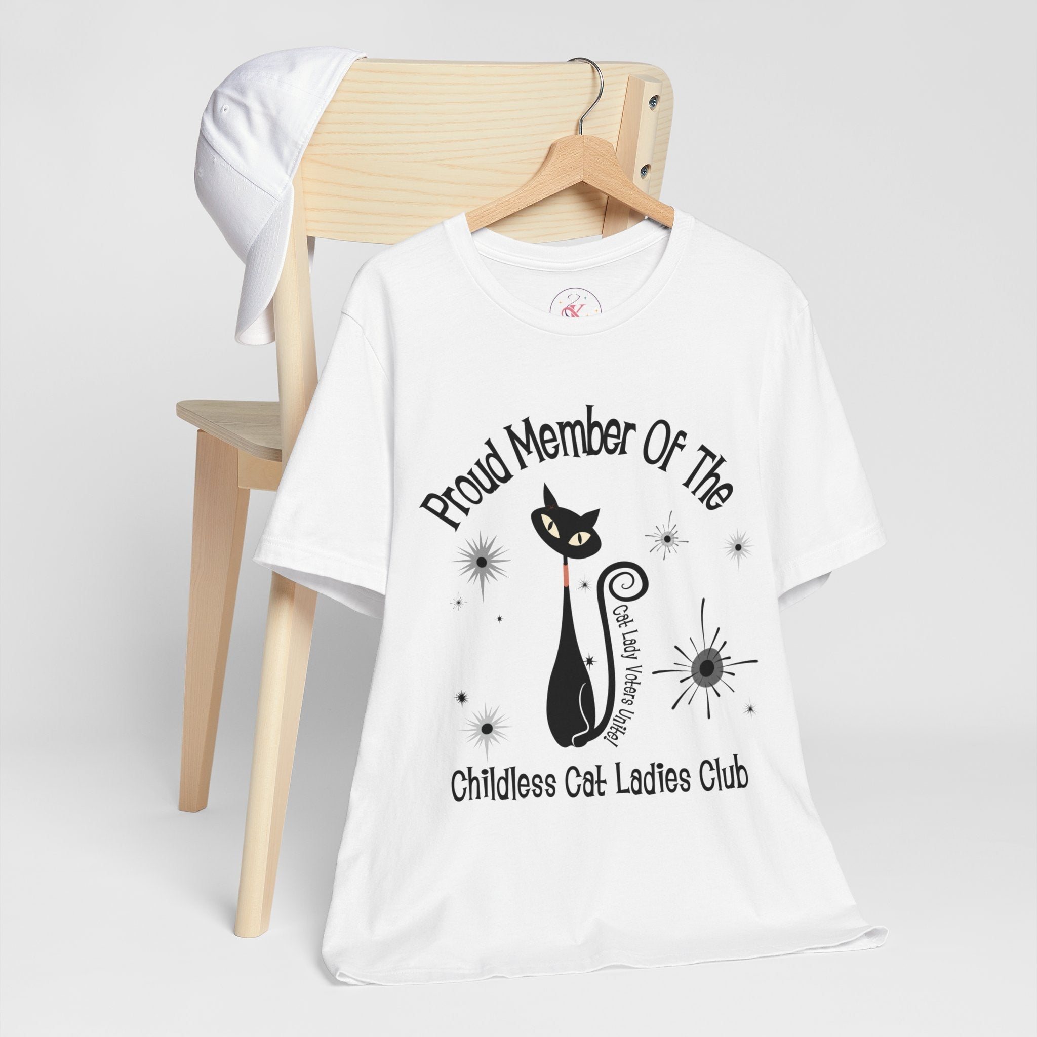 Kate McEnroe New York Proud Member of the Childless Cat Ladies Club T - Shirt, Retro Atomic Kitschy Cat TeeT - Shirt44429159821461472237