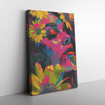 Kate McEnroe New York Psychedelic Bloom Portrait Canvas Wall Art Canvas Wall Art