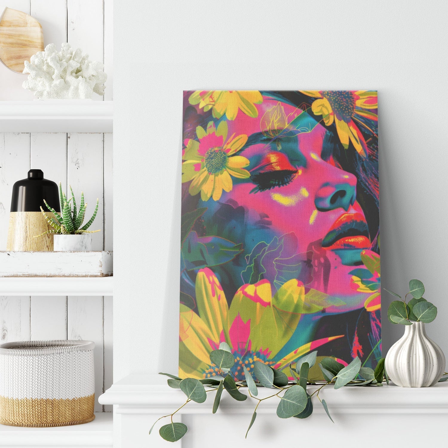 Kate McEnroe New York Psychedelic Bloom Portrait Canvas Wall ArtCanvas Wall Art139004