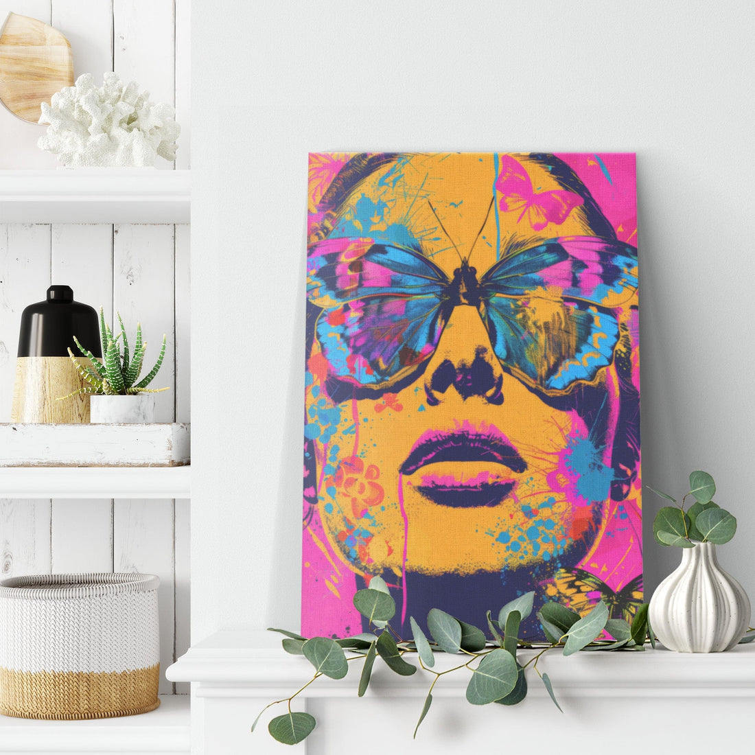Kate McEnroe New York Psychedelic Butterfly Vision Pop Wall Art Canvas Canvas Wall Art