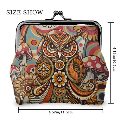 Kate McEnroe New York Psychedelic Owl Coin Purse 1970s Boho Kiss Lock Retro MushroomCoin PursesdGsXBpQIvi