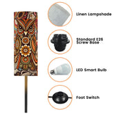 Kate McEnroe New York Psychedelic Owl Floor Lamp Boho 1970s Retro Lighting Groovy DesignSlim Floor LampsIp7q4Bvnfm
