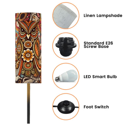 Kate McEnroe New York Psychedelic Owl Floor Lamp Boho 1970s Retro Lighting Groovy DesignSlim Floor LampsIp7q4Bvnfm