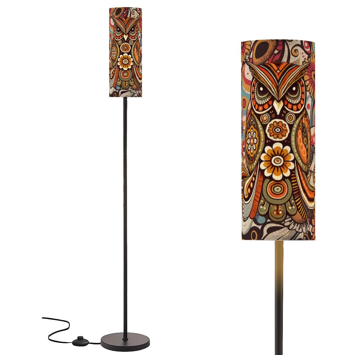 Kate McEnroe New York Psychedelic Owl Floor Lamp Boho 1970s Retro Lighting Groovy DesignSlim Floor LampsIp7q4Bvnfm