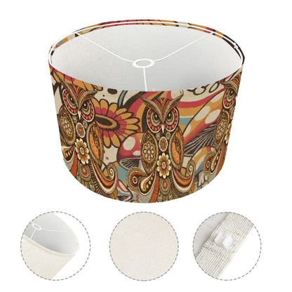 Kate McEnroe New York Psychedelic Owl Mushroom Drum Lampshade, Retro 1970s Boho DecorLamp Shades6G3JpSW14A