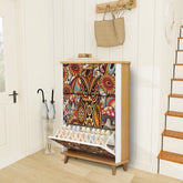 Kate McEnroe New York Psychedelic Owl Shoe Cabinet Boho Storage Mid Century Mushroom RackShoe StorageLNOSRf4eCE