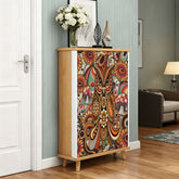 Kate McEnroe New York Psychedelic Owl Shoe Cabinet Boho Storage Mid Century Mushroom RackShoe StorageLNOSRf4eCE