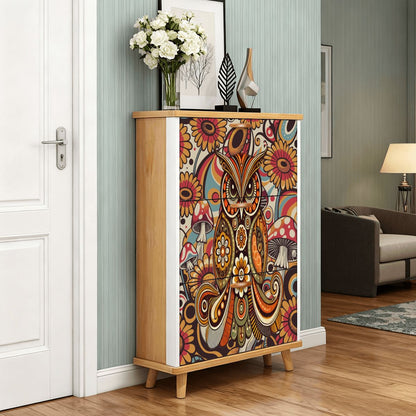 Kate McEnroe New York Psychedelic Owl Shoe Cabinet Boho Storage Mid Century Mushroom RackShoe StorageLNOSRf4eCE