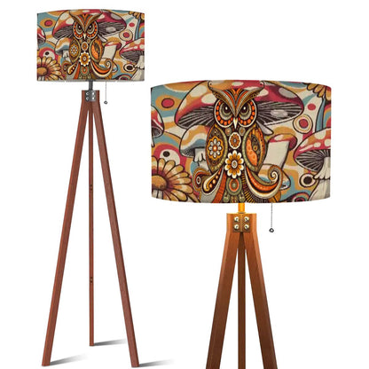 Kate McEnroe New York Psychedelic Owl Tripod Floor Lamp Boho Retro 1970s Mushroom DesignTripod Floor LampsN89wNpUdUw