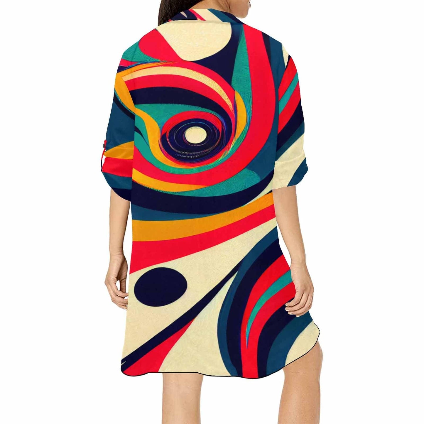 Kate McEnroe New York Psychedelic Retro Shirt Dress Cover Up Dresses