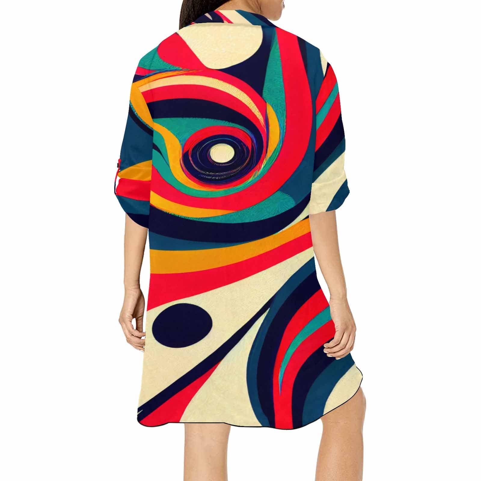 Kate McEnroe New York Psychedelic Retro Shirt Dress Cover UpDressesDG1492395DXH9080D