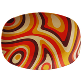 Kate McEnroe New York Psychedelic Retro Swirl Serving Platter, Groovy 70s Mid Century Modern DishServing Platters