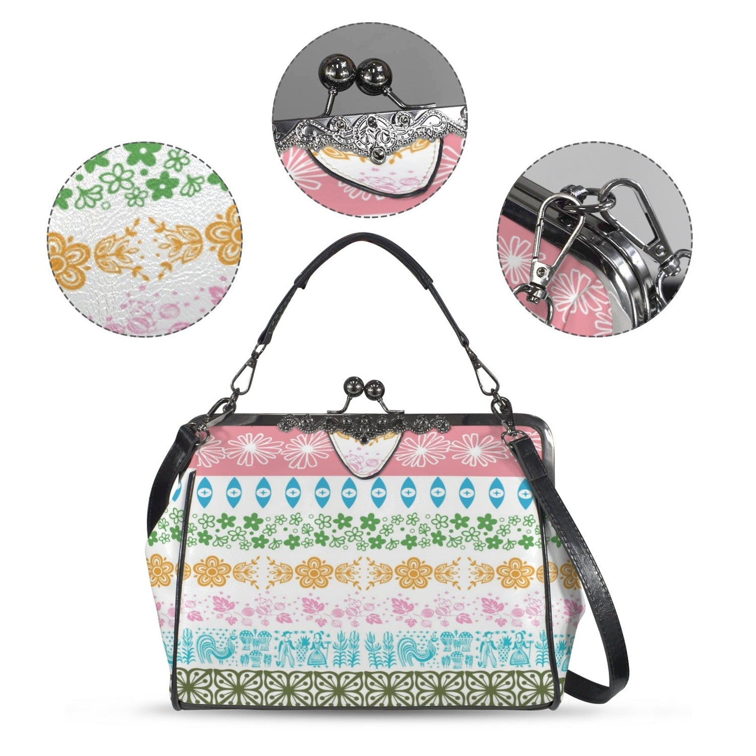 Kate McEnroe New York Pyrex Friendship Inspired Kiss Lock Handbag Retro Kitschy BagCrossbody BagsD3276998