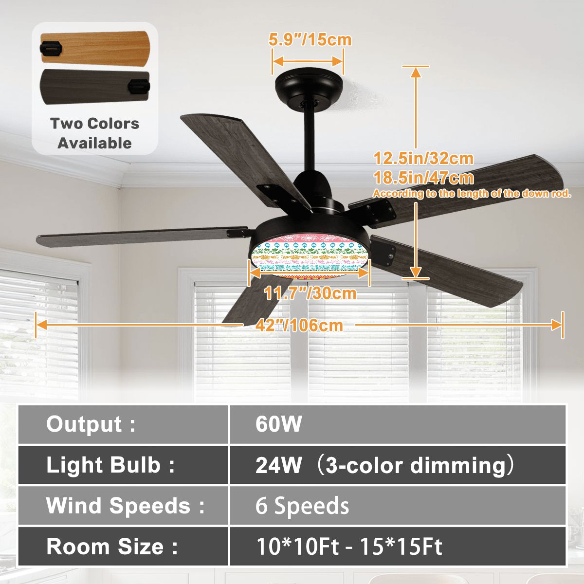 Kate McEnroe New York Pyrex Medley Ceiling Fan, Retro Kitchen Light Fixture, MCM StyleCeiling Fansq24WwFkFvw